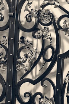 decorations made of wrought iron, note shallow depth of field