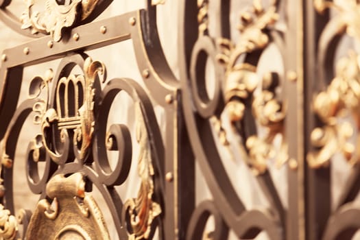 decorations made of wrought iron, note shallow depth of field