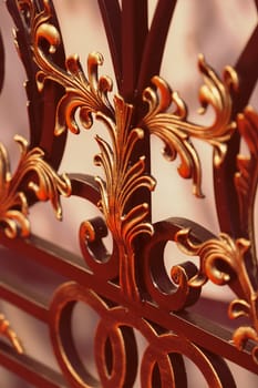 decorations made of wrought iron, note shallow depth of field