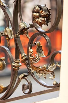 decorations made of wrought iron, note shallow depth of field