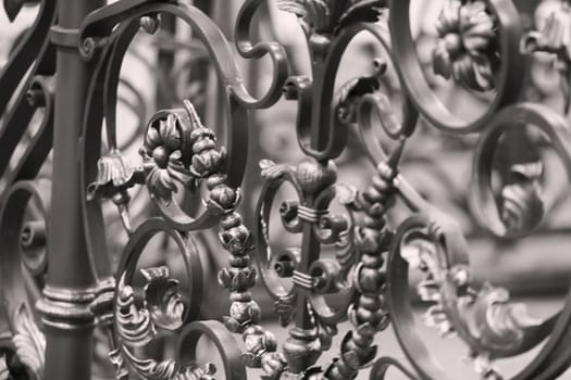 decorations made of wrought iron, note shallow depth of field