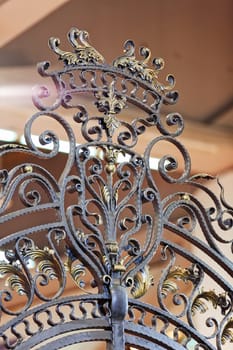 decorations made of wrought iron, note shallow depth of field