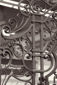 decorations made of wrought iron, note shallow depth of field