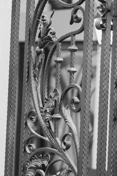 decorations made of wrought iron, note shallow depth of field