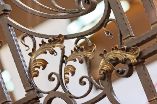 decorations made of wrought iron, note shallow depth of field