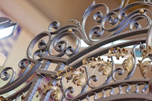 decorations made of wrought iron, note shallow depth of field