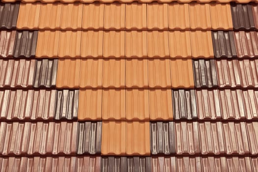 types of red tiles for roof  to cover the house, note shallow depth of field