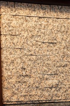 Wall made of concrete blocks, note shallow depth of field