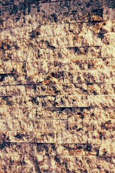 Wall made of concrete blocks, note shallow depth of field