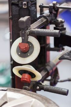 detail of machines for the automotive industry, note shallow depth of field