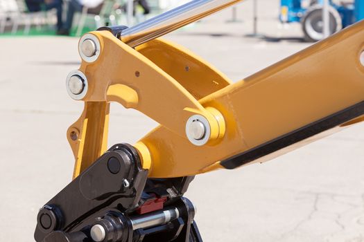 parts of machinery for the construction industry, note shallow depth of field