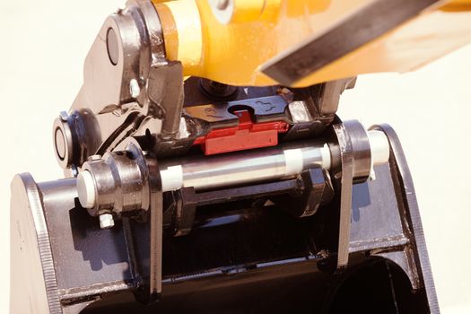 parts of machinery for the construction industry, note shallow depth of field