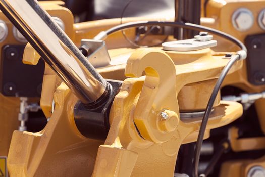 parts of machinery for the construction industry, note shallow depth of field