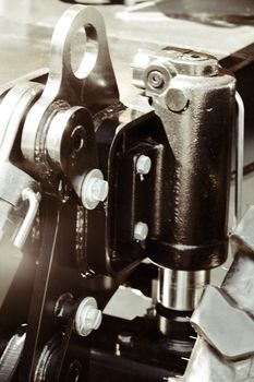 parts of machinery for the construction industry, note shallow depth of field