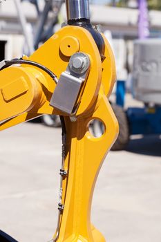 parts of machinery for the construction industry, note shallow depth of field