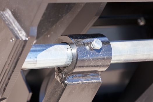 parts of machinery for the construction industry, note shallow depth of field