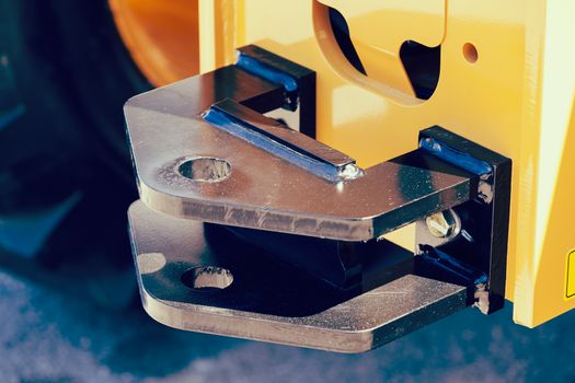 parts of machinery for the construction industry, note shallow depth of field