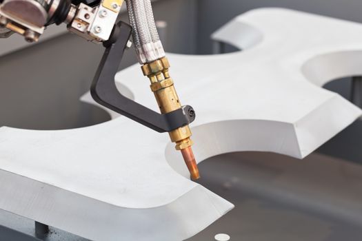 detail of metal processing machines , note shallow depth of field