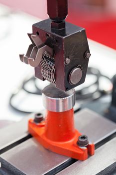 detail of metal processing machines , note shallow depth of field