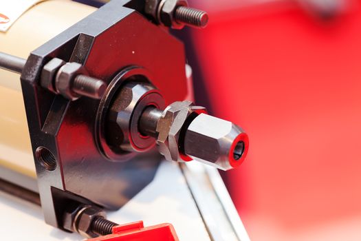 detail of metal processing machines , note shallow depth of field