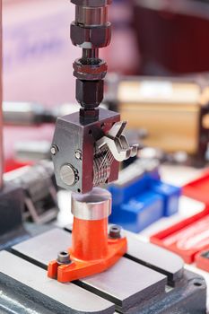 detail of metal processing machines , note shallow depth of field