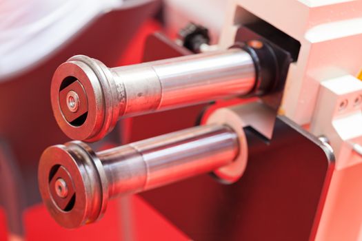 detail of metal processing machines , note shallow depth of field