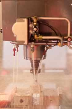 holders on the machine tool for metal, note shallow depth of field