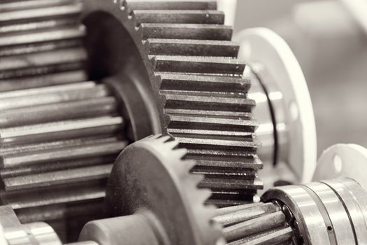 Details of gear machines, note shallow depth of field