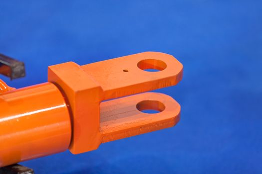 detail of metal processing machines on the blue background, note shallow depth of field