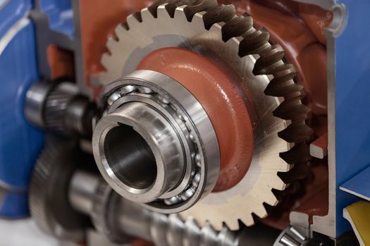 detail of machines for metal cutting, note shallow depth of field