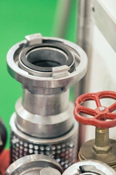 Parts of equipment for water supply, note shallow depth of field