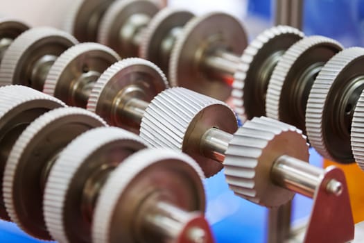 Details of gear machines, note shallow depth of field