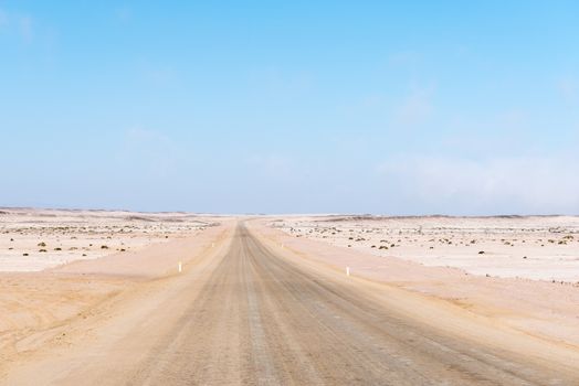 The salt road between Ugabmund and Henties Bay in the Namib Desert of Namibia
