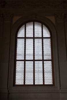 Detail of a window with pattern of circles