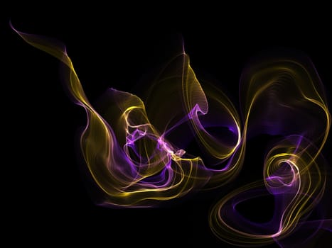 Dark abstract background with a glowing abstract waves, abstract background