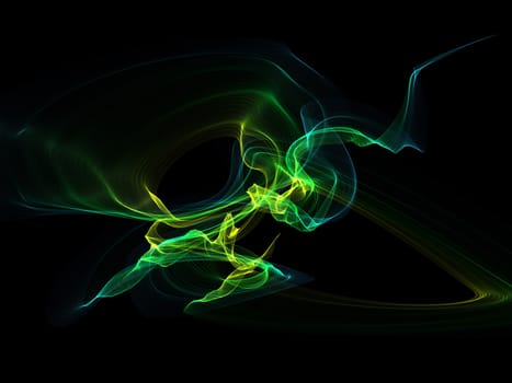 Dark abstract background with a glowing abstract waves, abstract background