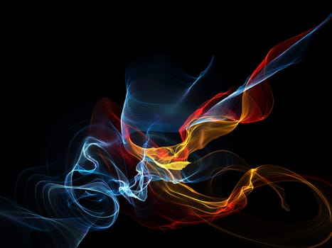 Dark abstract background with a glowing abstract waves, abstract background