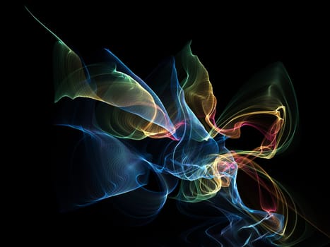 Dark abstract background with a glowing abstract waves, abstract background