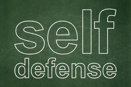 Privacy concept: text Self Defense on Green chalkboard background