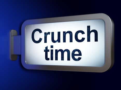 Business concept: Crunch Time on advertising billboard background, 3D rendering