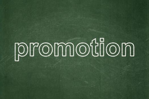 Marketing concept: text Promotion on Green chalkboard background