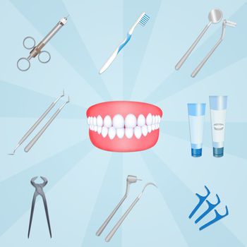 illustration of Dentist tools