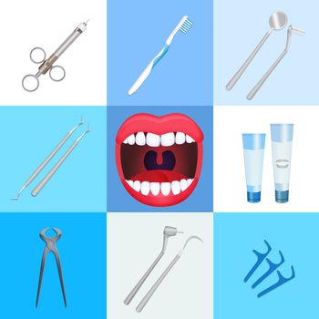 illustration of dentist tools