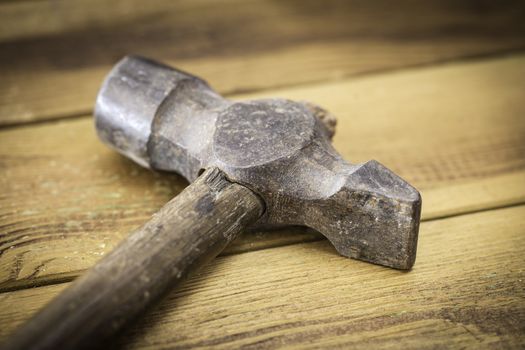 Group of  old oxide vintage tools. Hammers