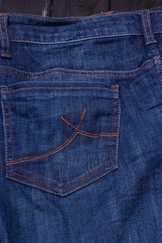 a pocket blue jeans. the denim texture