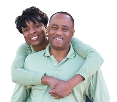 Attractive African American Couple Isolated on a White Background.