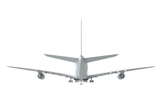 White airplane. Isolated on white background. 3d illustration