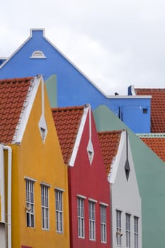 Colorful houses and building in Willemstad on Curacao