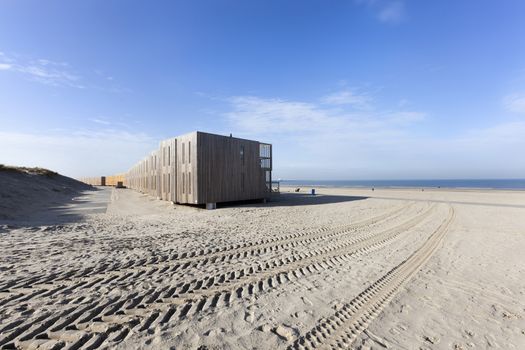 Beach with apartments in Hoek van Holland in the Netherlands