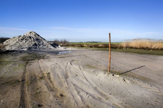 Construction site development in the countryside of the Netherlands